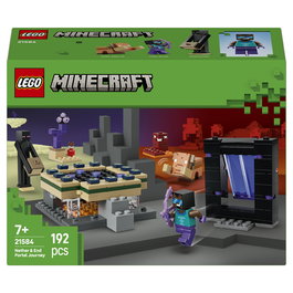 LEGO Minecraft 21584 El Viaje por el Nether y el Portal al End - Juego de Construcción 192 Piezas con 3 Figuras, Para Niños +7 Años