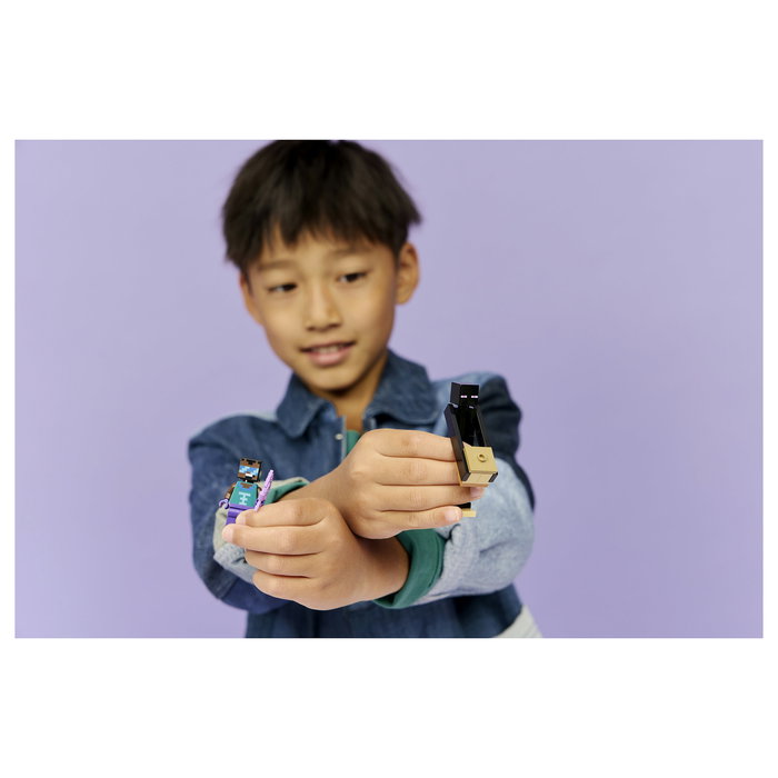 LEGO Minecraft 21584 El Viaje por el Nether y el Portal al End - Juego de Construcción 192 Piezas con 3 Figuras, Para Niños +7 Años