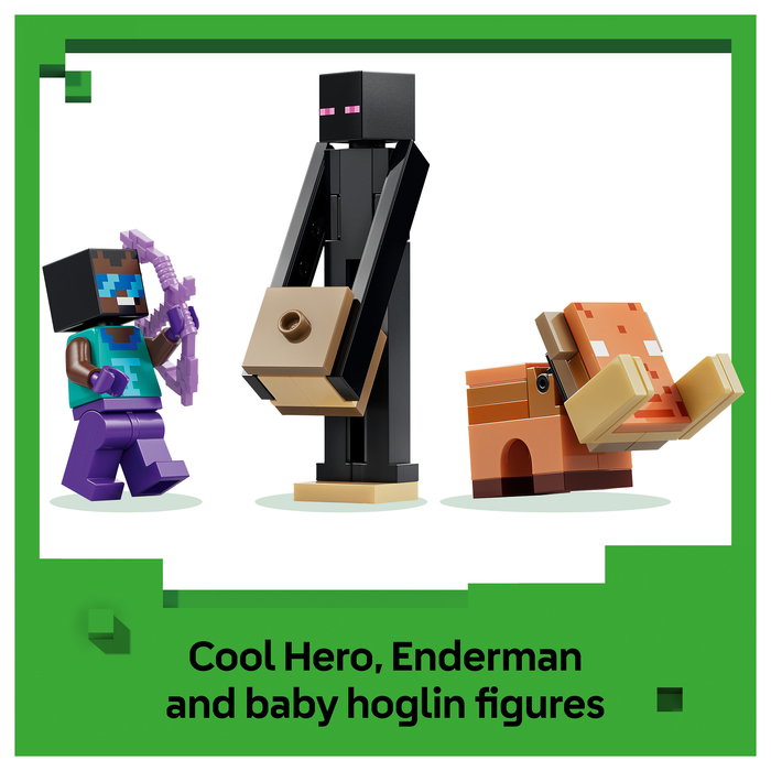 LEGO Minecraft 21584 El Viaje por el Nether y el Portal al End - Juego de Construcción 192 Piezas con 3 Figuras, Para Niños +7 Años