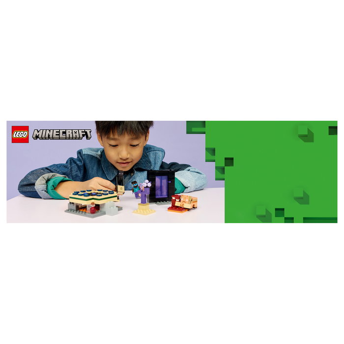 LEGO Minecraft 21584 El Viaje por el Nether y el Portal al End - Juego de Construcción 192 Piezas con 3 Figuras, Para Niños +7 Años