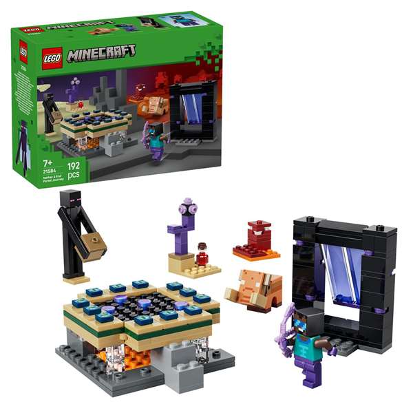 LEGO 21584 Minecraft Juego de Construcción Viaje por el Nether y Portal al End, 192 Piezas, Juguete para Niños de 7+ Años, Multicolor
