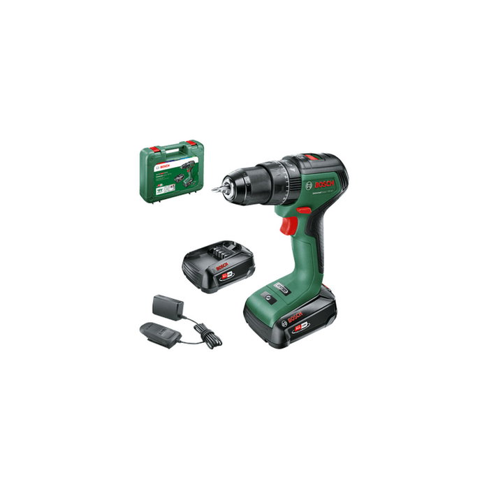 Bosch UniversalImpact 18V-60 Taladro Percutor Inalámbrico con 2 Baterías de 2,0 Ah y Cargador