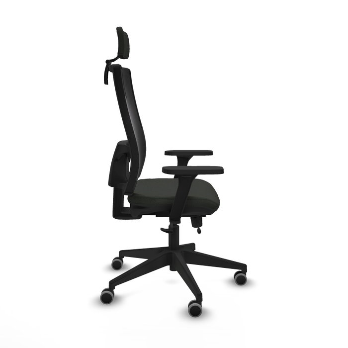 PIQUERAS Y CRESPO Silla de oficina Horna con respaldo regulable, brazos 3D y cabecero 2D, Negra