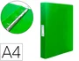Liderpapel Carpeta 4 Anillas 25 mm Polipropileno DIN A4 Verde Translúcido 43433