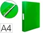 Liderpapel Carpeta 4 Anillas 25 mm Polipropileno DIN A4 Verde Translúcido 43433