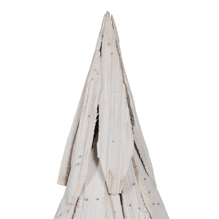 Figura Árbol Blanco Madera Paulonia 26 X 18 X 70 cm