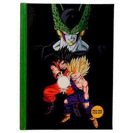 Sd Toys Libreta con Luz LED Dragon Ball Z Batalla Final Cell Goku Gohan - Cuaderno Portátil 15x20 cm Oficial