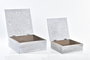 DKD Home Decor Joyero Decorativo Árabe Caja Organizador de Joyas con Diseño Mandala de MDF Blanco 20x20x8 cm - Set de 2 Piezas