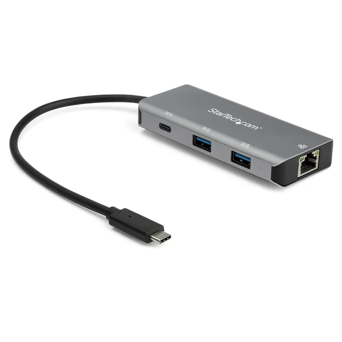 StarTech.com Hub USB-C 3 Puertos con Ethernet Gigabit - HB31C2A1CGB - USB 3.2 Gen 2 (10 Gbps) - 2x USB-A, 1x USB-C, Alimentación 15W, Plug & Play, Compacto, Windows, Mac