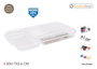 Confortime Bandeja Organizador, 30 cm de ancho x 17 cm de largo x 2.6 cm de alto, color blanco, plástico resistente (12 Unidades)