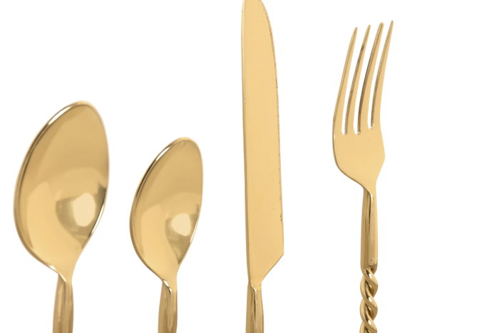 DKD Home Decor Set de Cubertería de 16 Piezas Inox Dorado con Diseño Espiral DKD Home Decor Set de Cubertería de 16 Piezas Inox Dorado con Diseño Espiral