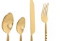 DKD Home Decor Set de Cubertería de 16 Piezas Inox Dorado con Diseño Espiral