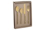 DKD Home Decor Set de Cubertería de 16 Piezas Inox Dorado con Diseño Espiral