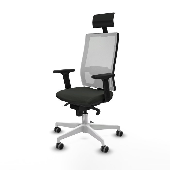 PIQUERAS Y CRESPO Silla de oficina Horna con mecanismo Sincro, Negro y Blanco