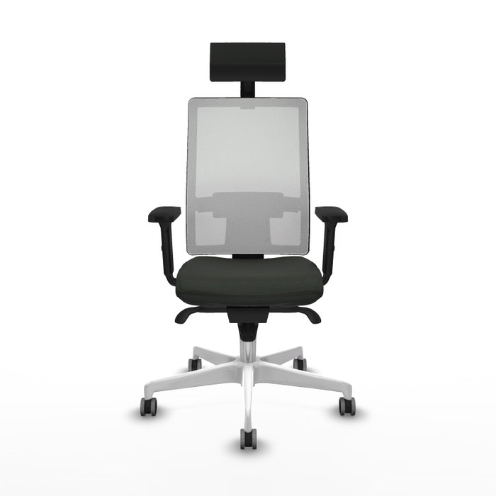 PIQUERAS Y CRESPO Silla de oficina Horna con mecanismo Sincro, Negro y Blanco