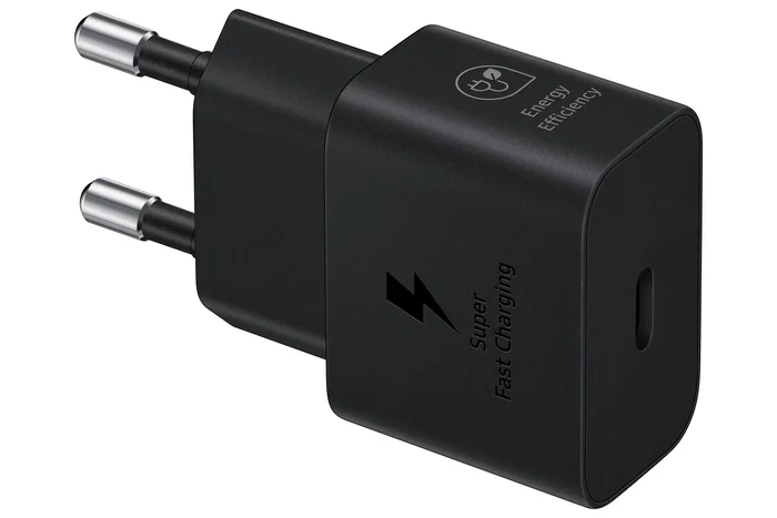 Samsung EP-T2510 Adaptador de Corriente 25W Carga Súper Rápida USB-C GaN Compacto, Negro - Cargador Rápido para Smartphone Galaxy y Dispositivos Compatibles