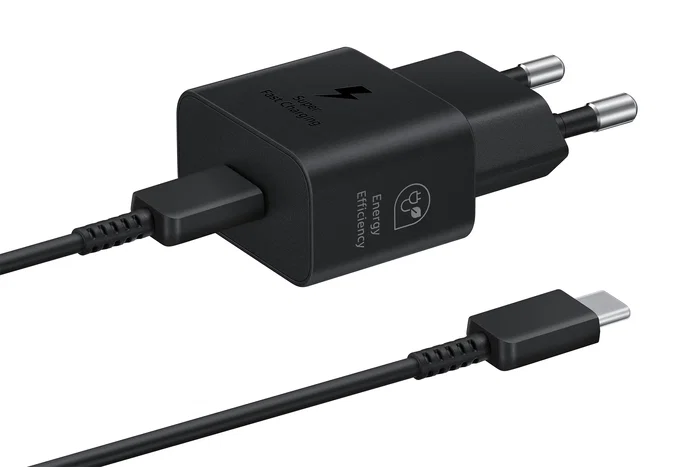 Samsung EP-T2510 Adaptador de Corriente 25W Carga Súper Rápida USB-C GaN Compacto, Negro - Cargador Rápido para Smartphone Galaxy y Dispositivos Compatibles