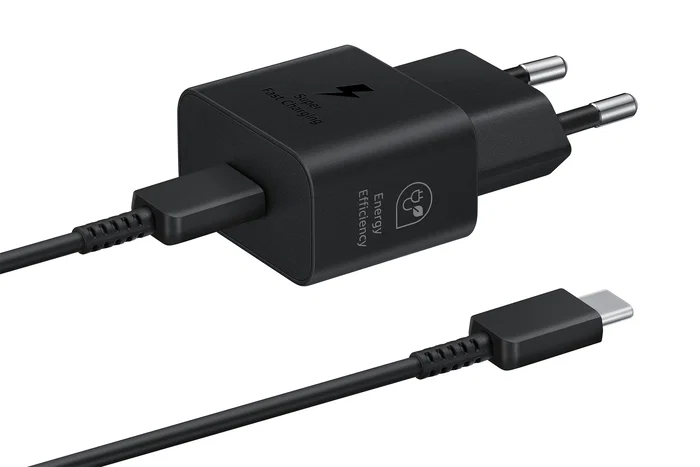 Samsung EP-T2510 Adaptador de Corriente 25W Carga Súper Rápida USB-C GaN Compacto, Negro - Cargador Rápido para Smartphone Galaxy y Dispositivos Compatibles