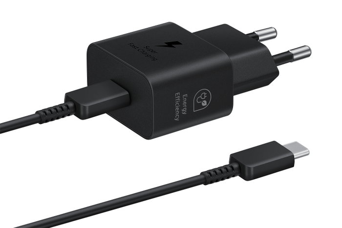 Samsung Cargador 25W EP-T2510XBEGEU con cable USB-C Negro