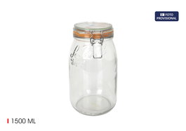 Inde Tarro Hermético Vidrio 1500Ml 10.9x22.5x14 cm (6 Unidades)