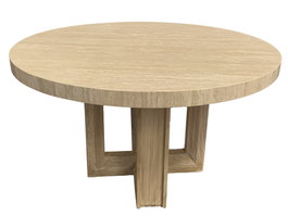 DKD Home Decor Mesa Redonda de Comedor de Olmo Macizo y Mármol 130x130x76