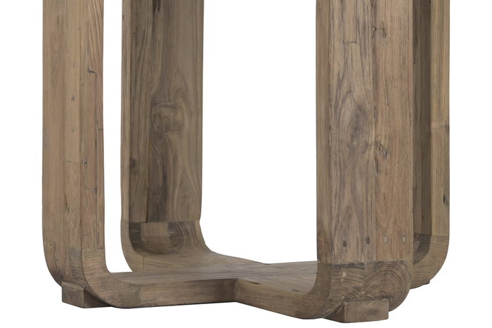DKD Home Decor Mesa Redonda de Comedor de Olmo Macizo y Mármol 130x130x76