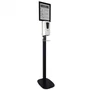 Approx STSanitizer02 Soporte Stand Negro para Dispensador AppSanitizer 300 x 300 x 1544 mm con Cartel Informativo