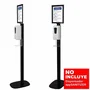 Approx STSANITIZER02 Soporte Stand Negro para Dispensador AppSANITIZER 300x300x1544mm con Cartel Informativo, Excluye Dispensador