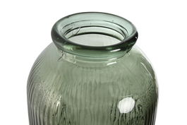 DKD Home Decor Db408 Jarrón Urban Verde Cristal Reciclado Rayado 30 x 72 x 30 cm
