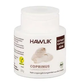 HAWLIK Coprinus Extracto Puro 60 Cápsulas Vegetales - Complemento para Apoyo Glucémico con Vitamina C - Apto para Veganos