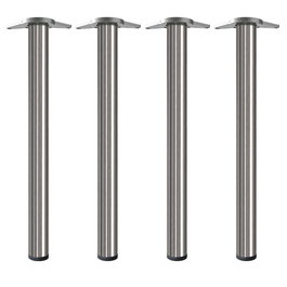 ALK Patas para Mesa Modelo Neiva - Juego de 4 Patas de Acero, Altura 71 cm, Diámetro 60 mm, Acabado Níquel Satinado