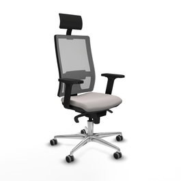 PIQUERAS Y CRESPO Silla de oficina Horna con mecanismo Sincro, Blanco y Gris