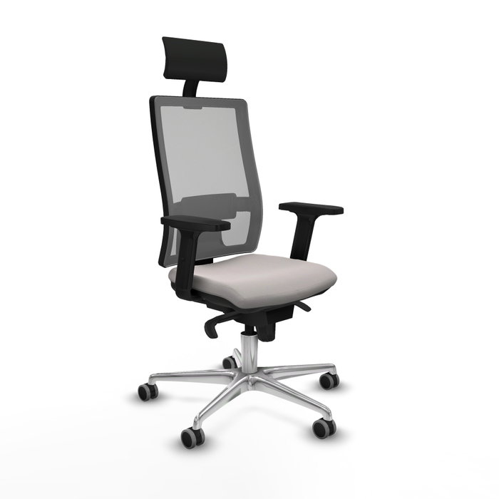 PIQUERAS Y CRESPO Silla de oficina Horna con mecanismo Sincro, Blanco y Gris PIQUERAS Y CRESPO Silla de oficina Horna con mecanismo Sincro, Blanco y Gris