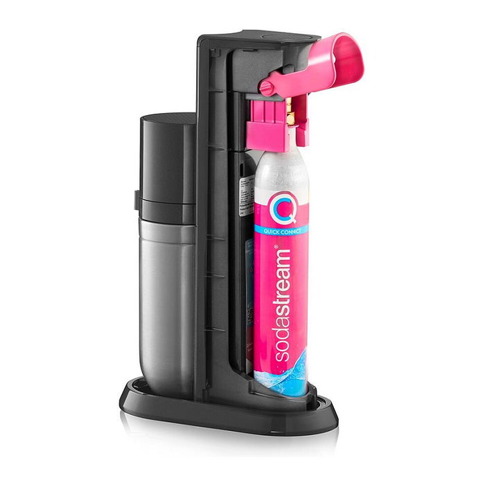 SodaStream Duo Titan - Máquina para hacer agua con gas, Negro y acero inoxidable, Incluye botella de vidrio de 1 L y cargador de 60 L