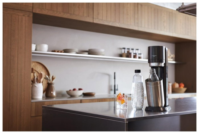 SodaStream DUO Negro y Acero Inoxidable con Botella de Vidrio 1 L