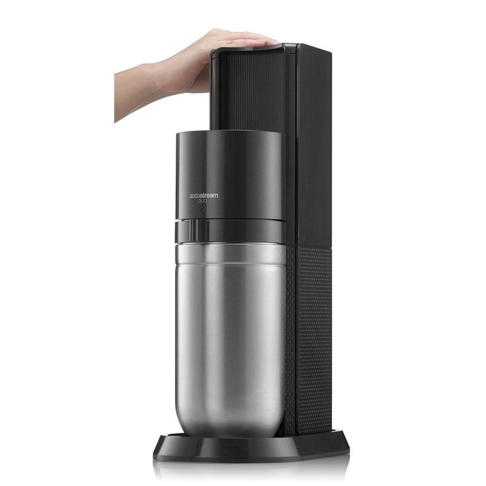 SodaStream DUO Negro y Acero Inoxidable con Botella de Vidrio 1 L