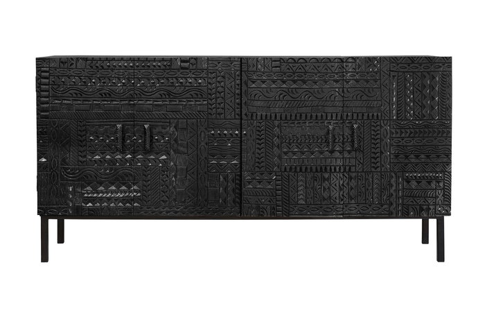 Giner y Colomer Aparador Madera de Mango con Patas de Hierro Nogal Oscuro 85x160 cm Giner y Colomer Aparador Madera de Mango con Patas de Hierro Nogal Oscuro 85x160 cm