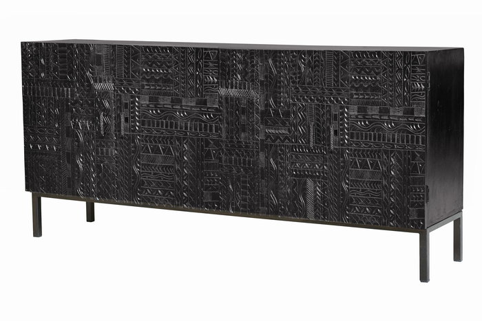 Giner y Colomer Aparador Madera de Mango con Patas de Hierro Nogal Oscuro 85x160 cm Giner y Colomer Aparador Madera de Mango con Patas de Hierro Nogal Oscuro 85x160 cm