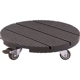 Nature Soporte para Macetas con Ruedas NAT8711338702437 WPC Antracita, Ø30 x 7.5 cm, 4 Ruedas