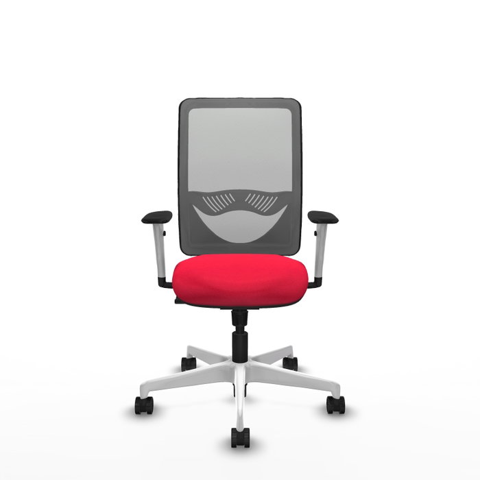 PIQUERAS Y CRESPO Silla de oficina Zulema con mecanismo Sincro, Tela Roja y Malla Gris PIQUERAS Y CRESPO Silla de oficina Zulema con mecanismo Sincro, Tela Roja y Malla Gris