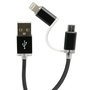 Be Mix Cable 2 En 1 Micro Usb-T C para Carga y Datos, 1 Metro, Compatible con Ordenador, Tablet y Smartphone