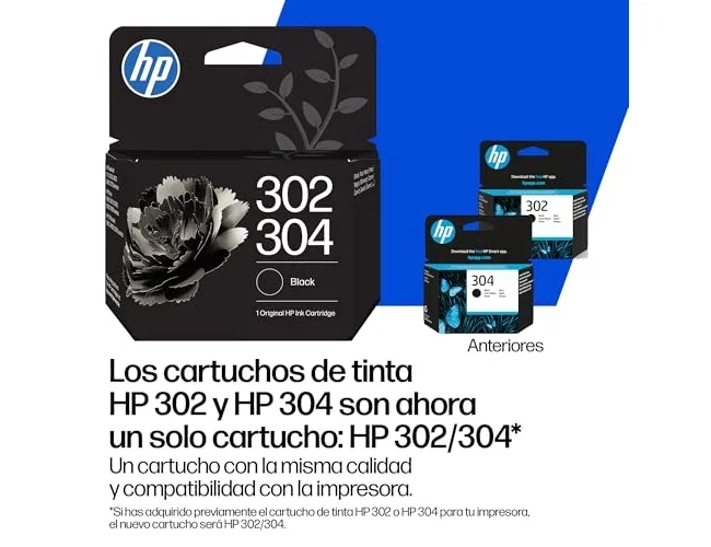 HP Cartucho de Tinta Original 302/304 Negro HP Cartucho de Tinta Original 302/304 Negro