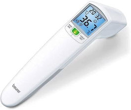 Beurer Termómetro Digital Sin Contacto Piel Infrarrojos FT-100 para Bebé y Niño Higiénico con Alarma Fiebre Pantalla Iluminada