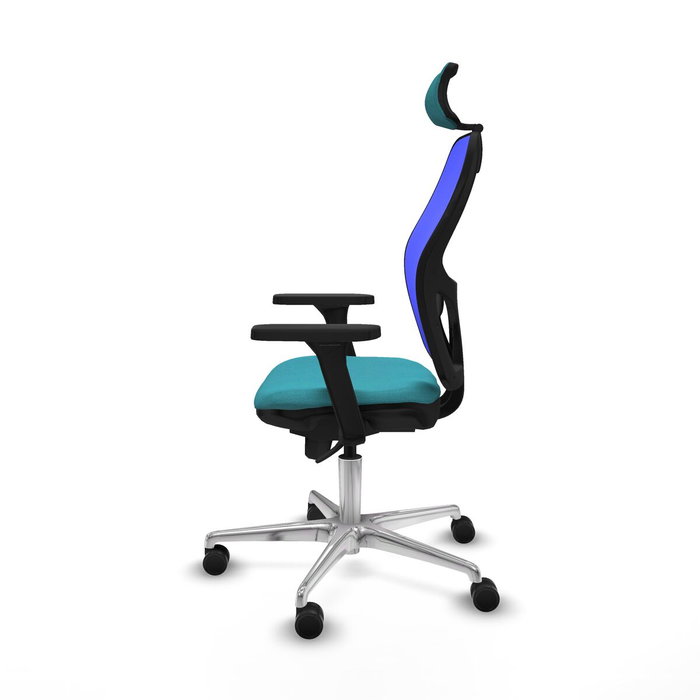 PIQUERAS Y CRESPO Silla de oficina Jorquera con mecanismo Sincro, tela Turquesa y malla Azul PIQUERAS Y CRESPO Silla de oficina Jorquera con mecanismo Sincro, tela Turquesa y malla Azul