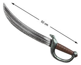 Espada De Pirata Curva 52 cm Con Detalles Dorados Para Disfraz