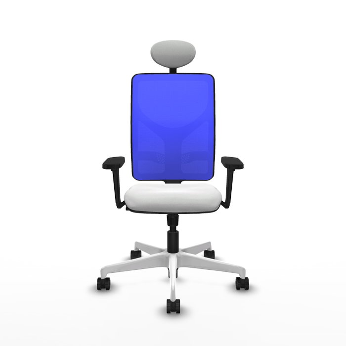 PIQUERAS Y CRESPO Silla de oficina Motilla con mecanismo Sincro, Blanco y Azul PIQUERAS Y CRESPO Silla de oficina Motilla con mecanismo Sincro, Blanco y Azul