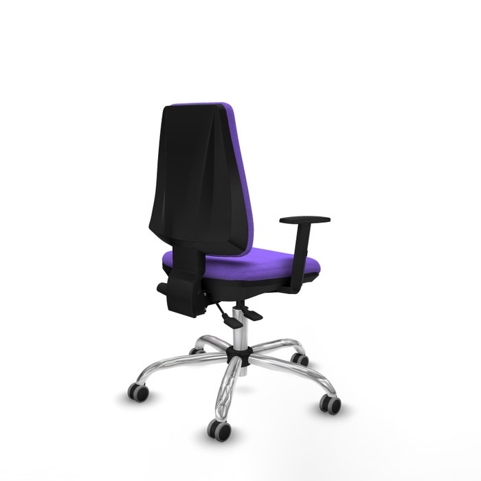 PIQUERAS Y CRESPO Silla de oficina Elche, Mecanismo Asincro, Tela Lila, Base Cromada