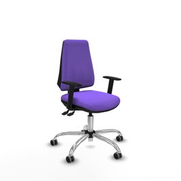 PIQUERAS Y CRESPO Silla de oficina Elche, Mecanismo Asincro, Tela Lila, Base Cromada