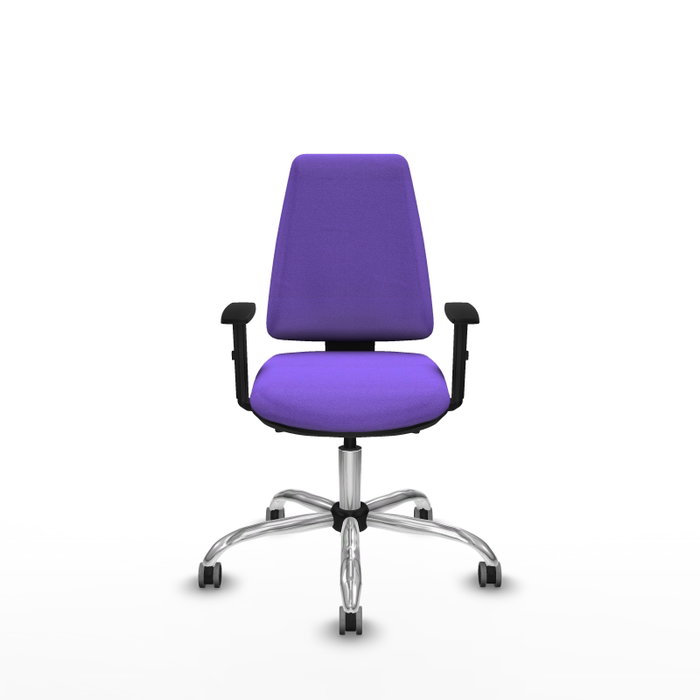 PIQUERAS Y CRESPO Silla de oficina Elche, Mecanismo Asincro, Tela Lila, Base Cromada