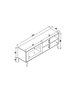 Hanah Home Soporte TV 140 Roble Elegante y Funcional con Patas de Metal y Amplio Almacenamiento 138x55x41cm
